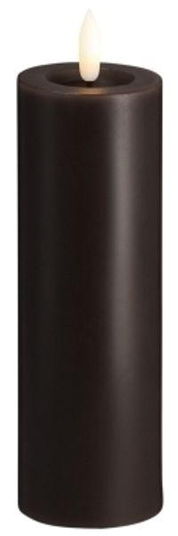 Moods & More LED-Blockkerze in Charcoal mit Schmelzeffekt – Ø 4 9 cm x H 15 cm