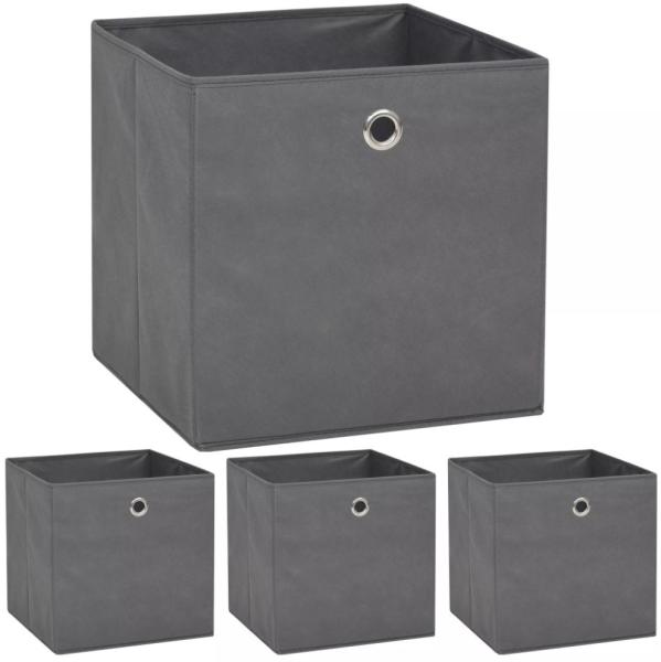 vidaXL Aufbewahrungsboxen 4 Stk. Vliesstoff 32x32x32 cm Grau 245747