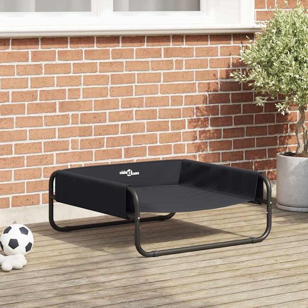 vidaXL Hundebett Schwarz 75 x 75 x 30 cm Stahl 42008204