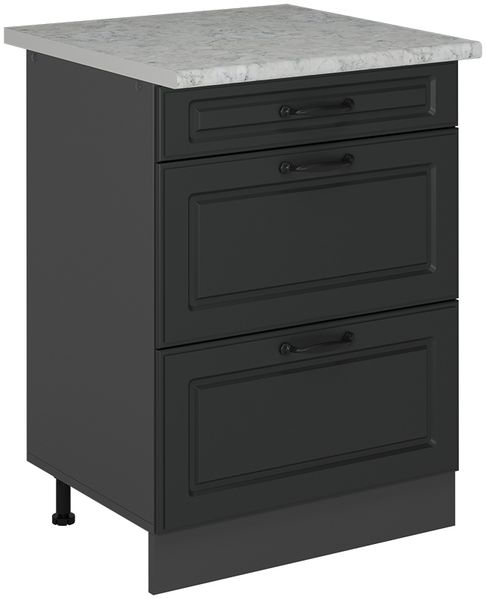 Küchenunterschrank R-Line Anthrazit Landhaus 60 cm AP Marmor Vicco