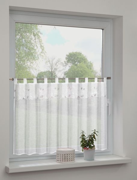 Sehlbach Schlaufenpanneau Floral weiß 135 x 75 cm