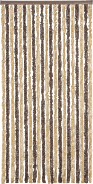 vidaXL Fliegenvorhang Dunkelbraun und Beige 90x220 cm Chenille 377356 Bild 3
