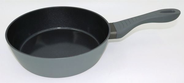 4x Pfanne ROM Ø 24 cm tief grau – Aluminium-Antihaftpfanne mit Soft-Touch-Griff, induktionsgeeignet, langlebig, fettarm, modern und leicht zu reinigen