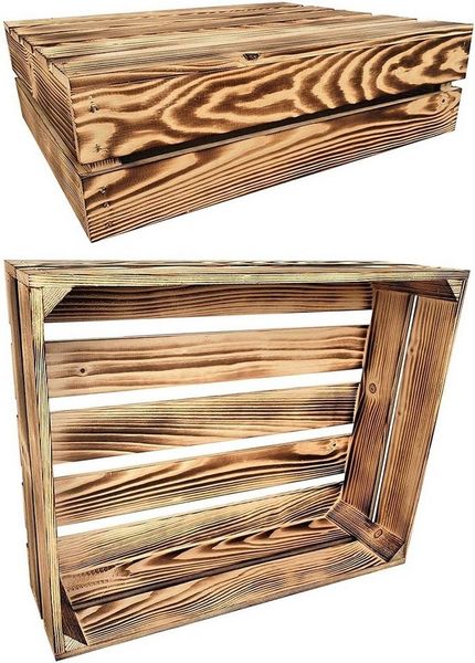 sunnypillow Holzkiste Holzkisten Obstkisten Apfelkisten in vielen Farben zur Auswahl, 4er Set 50x20x15cm Bild 3