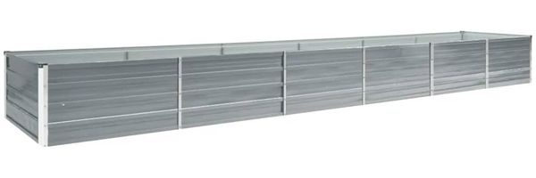 vidaXL Garten-Hochbeet Verzinkter Stahl 480x80x45 cm Grau 47064
