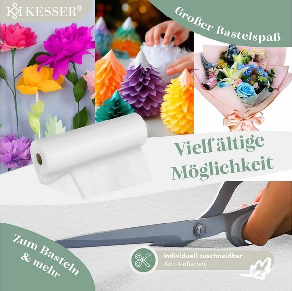 KESSER® Vlies Tischläufer Modern 30cm x 25m | Tischdekoration für Hochzeiten, Geburtstage, Taufen, Einschulung & Allen Feierlichkeiten | Tischband abwaschbar, wasserabweisend & wetterfest Weiß, 30cm x 25m
