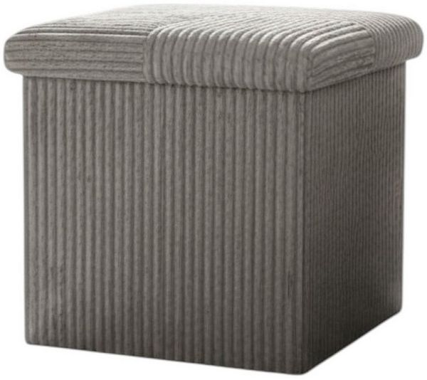 Macosa Home Stauraumhocker Sitzhocker faltbar mit Deckel 38 cm Creme od. Grau (Hocker Falthocker Aufbewahrung modern, 1 St, Hocker Falthocker Aufbewahrung modern), Sitzwürfel Cord Aufbewahrungshocker