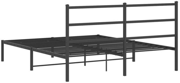 vidaXL Bettgestell mit Kopfteil Metall Schwarz 150x200 cm 355367 Bild 2