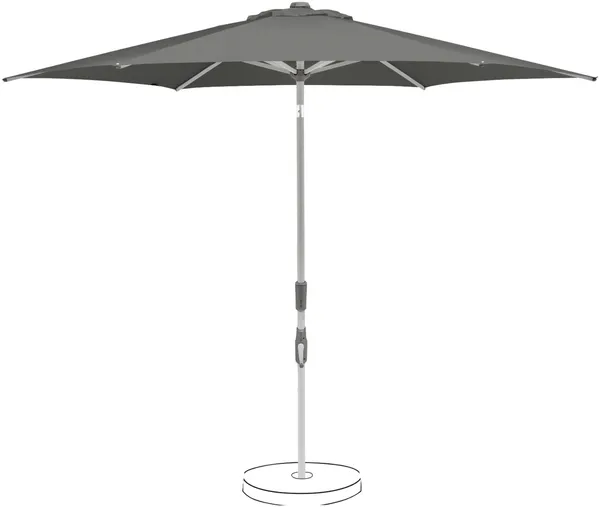 Suncomfort by Glatz Sonnenschirm / Kurbelschirm "Slide 250", stone grey, Ø 250 cm