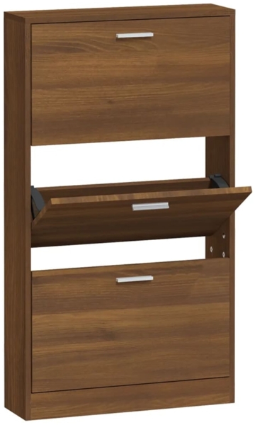 vidaXL Schuhschrank Braun Eichen-Optik 59x17x108 cm Holzwerkstoff 342533