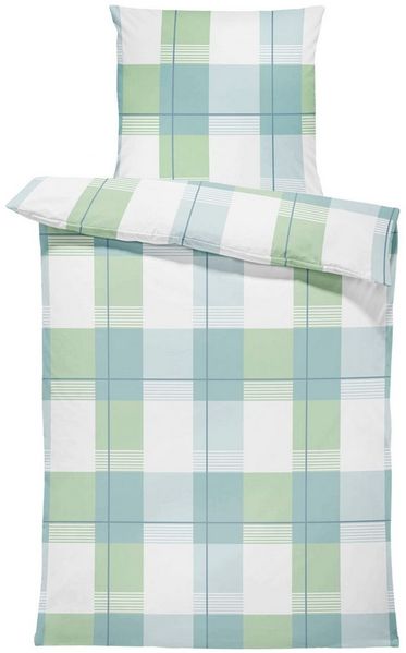 One Home Bettwäsche Modern, Biber, 2 teilig, kariert, kuschelig flauschig warm weich Winter Übergröße