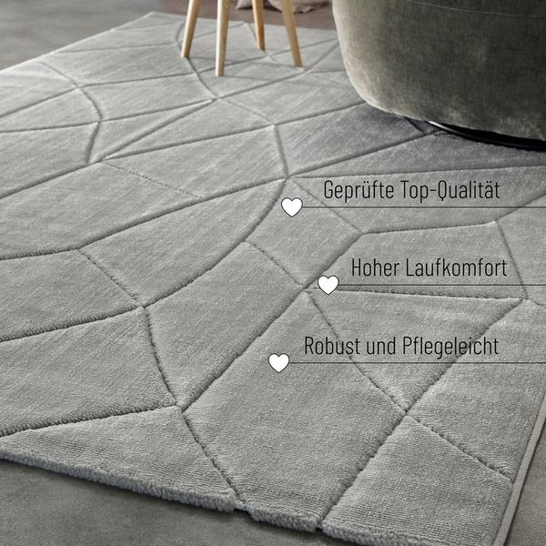 Wecon home Teppich Unplugged, auch in quadratischer Form, rechteckig, Höhe: 10 mm, Kurzflor, Hoch Tief Struktur, gewebt, Wohnzimmer, Schlafzimmer, modern