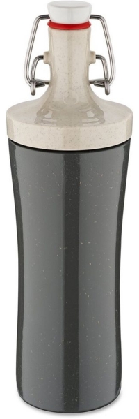 Koziol Trinkflasche Plopp To Go, Wasserflasche, Kunststoff-Holz-Mix, Nature Ash Grey, 425 ml, 7796701