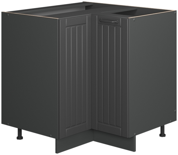 Eckunterschrank Fame-Line Dunkelgrau 80.5 cm , AP Eiche Vicco