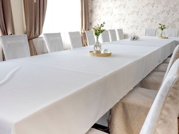 texpot Tischdecke Tischtuch Baumwolle Breite 240 cm weiß glatt (1-tlg)