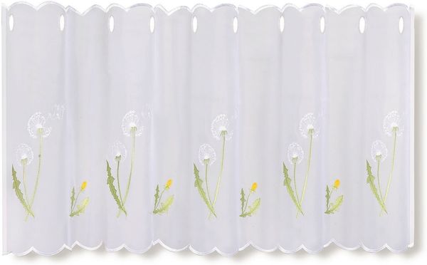Gerster Scheibengardine Pusti (1 St), Durchzuglöcher, transparent, HxB: 50x145, mit gestickten Blumendesign