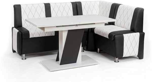 Rodnik Eckbankgruppe Polin mit ausziehbarem Tisch, (2-tlg), beidseitig, moderne Optik, gepolstert, pflegeleicht