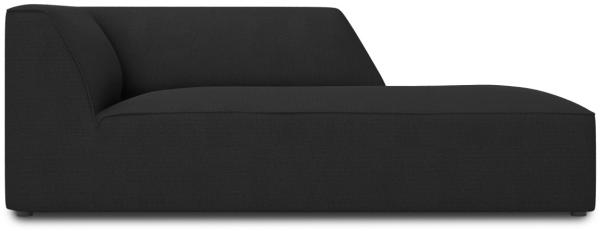Micadoni Recamiere Rechts Ruby | Bezug Black | Beinfarbe Black Plastic