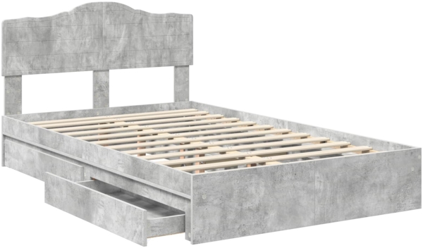 vidaXL Aufbewahrungsbett Beton Grau 135x190 cm Holzwerkstoff 3413106 Bild 4