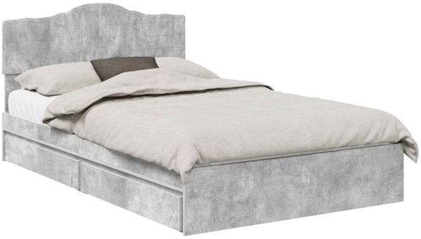 vidaXL Aufbewahrungsbett Beton Grau 135x190 cm Holzwerkstoff 3413106 Bild 1