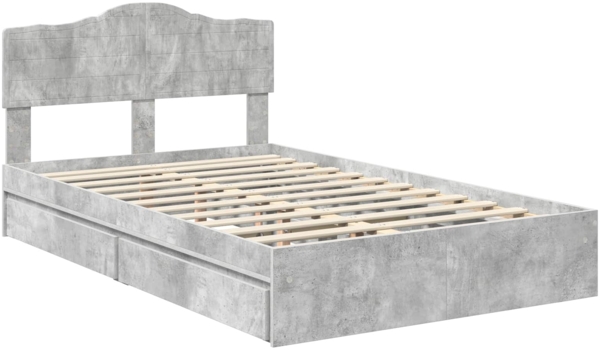 vidaXL Aufbewahrungsbett Beton Grau 135x190 cm Holzwerkstoff 3413106 Bild 3