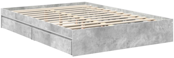 vidaXL Aufbewahrungsbett Beton Grau 135x190 cm Holzwerkstoff 3413106 Bild 5