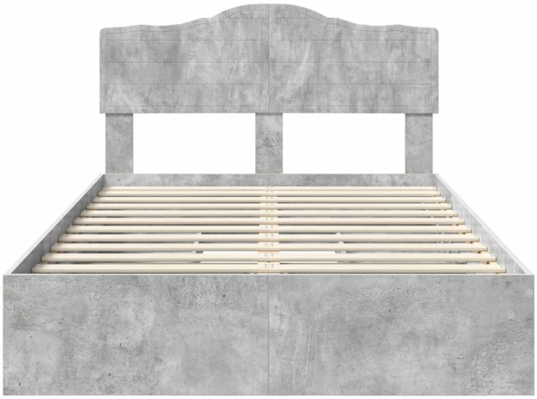 vidaXL Aufbewahrungsbett Beton Grau 135x190 cm Holzwerkstoff 3413106 Bild 7