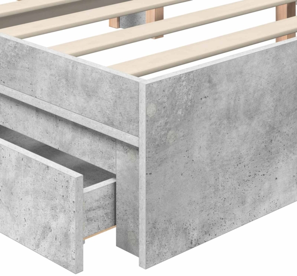 vidaXL Aufbewahrungsbett Beton Grau 135x190 cm Holzwerkstoff 3413106 Bild 10