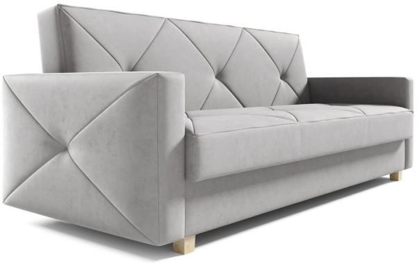 MOEBLO Schlafsofa PRETORIA, Couch Schlafsofa Bettsofa Kippsofa 3-Sitzer aus Samt - (BxHxT): 215 x 88 x 95 cm, mit Schlaffunktion und Bettkasten