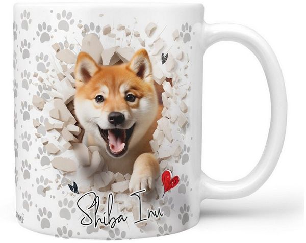 Sunnywall Tasse Shiba Inu - Hund Hunderasse - Geschenk für Hundeliebhaber, Keramik, inkl. Geschenkkarte