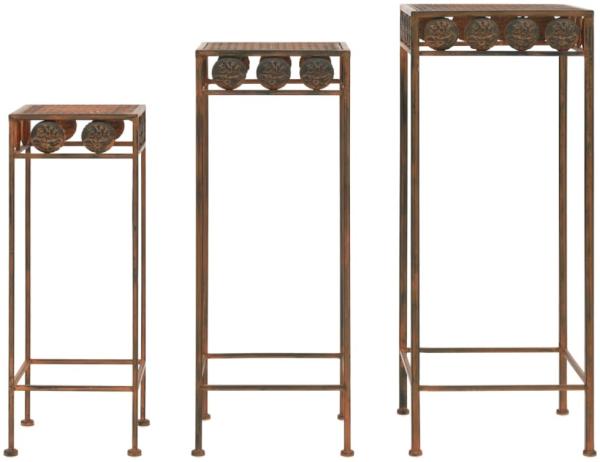 vidaXL Pflanzenständer-Set 3-tlg. Vintage-Stil Metall Rostfarben 245928