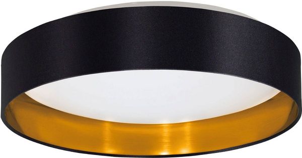Eglo 99539 LED Deckenleuchte MASERLO 2 Textil schwarz, gold 20W 3000K H:9cm Ø:38cm