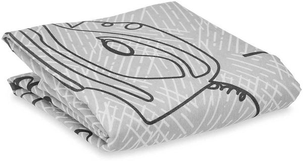 Kipit Bügelbrettbezug BÜGELBRETTBEZUG Muleton 140x50 cm Bügeltischbezug Bezug (Grau-02), Bügelbrett mit Zugkordel Schaumstoffpolsterung Vintage Look Bügeltisch