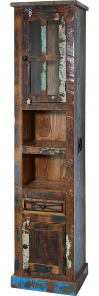 Schrank Altholz 44x36x190 mehrfarbig lackiert NATURE OF SPIRIT BAD #103