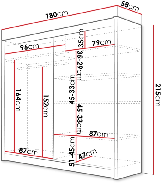Kleiderschrank Talin V, ohne Beleuchtung, Farbe: Cashmere Bild 4