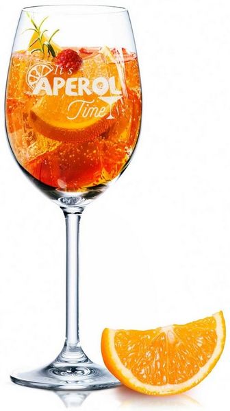 GRAVURZEILE Rotweinglas - It's Aperol Time - Aperol Spritz Glas - Aperol Geschenk, Qualitätsglas aus dem Hause Leonardo, Ausführung: 460ml - Daily