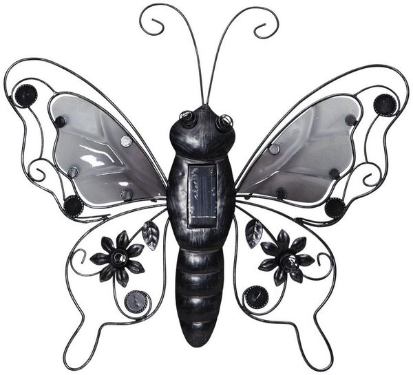 LED-Solar-Wanddeko "Butterfly",Schmetterling,schw.