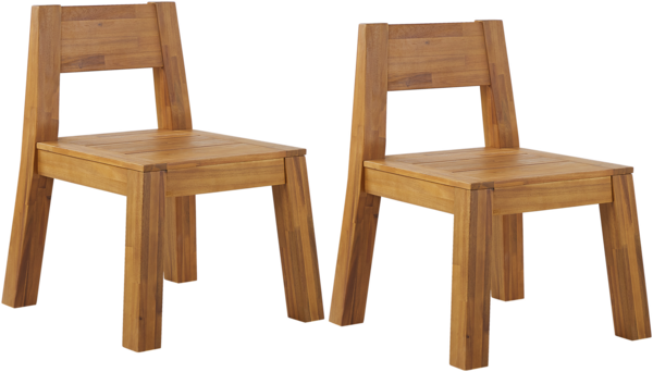 Gartenstuhl 2er Set LIVORNO Akazienholz Heller Holzfarbton