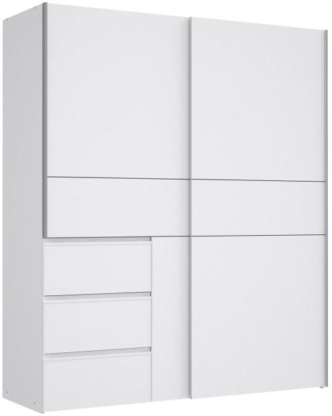 Schwebetürenschrank >Zorana II< in Weiß - 170,3x200,5x61,2cm (BxHxT)