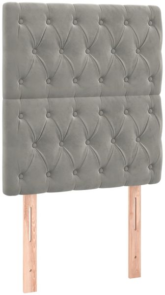 vidaXL Boxspringbett mit Matratze & LED Hellgrau 90x200 cm Samt 3136281 Bild 7