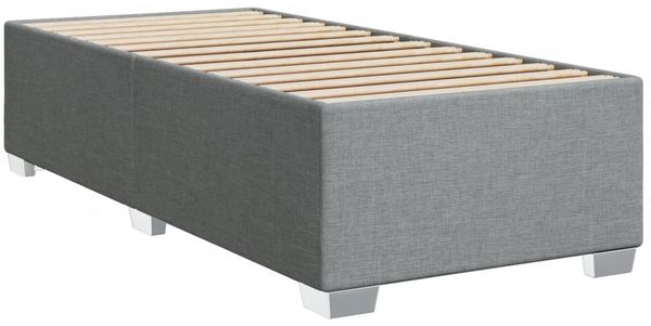 vidaXL Boxspringbett mit Matratze Hellgrau 100x200 cm Stoff 3288106 Bild 8