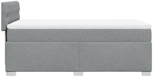 vidaXL Boxspringbett mit Matratze Hellgrau 100x200 cm Stoff 3288106 Bild 11