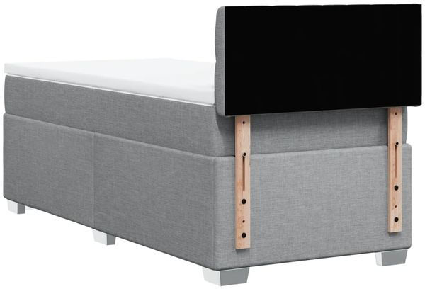vidaXL Boxspringbett mit Matratze Hellgrau 100x200 cm Stoff 3288106 Bild 12