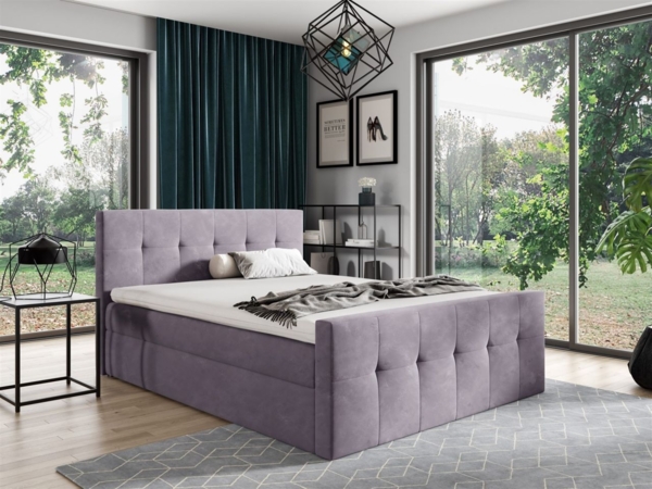 Boxspringbett Schlafzimmerbett OWEN 180x200cm Stoff Altrosa