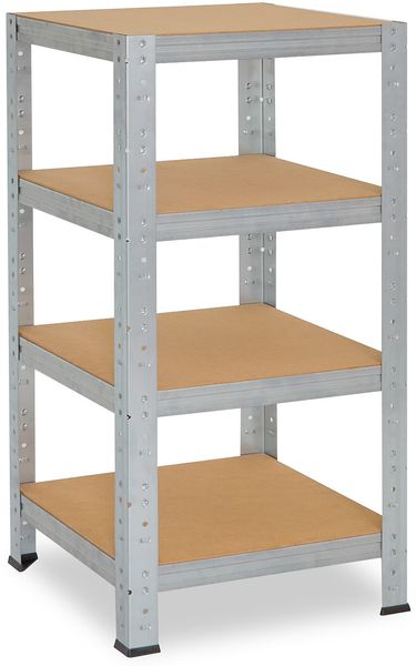 shelfplaza HOME 100x30x30 cm Schwerlastregal in grau-verzinkt mit 4 Böden und 175 kg Traglast pro Boden