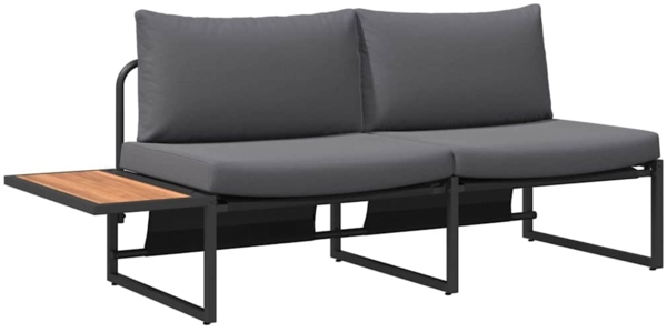 vidaXL Garten-Sofa mit Kissen Anthrazit 200,5 x 70 x 85,5 cm Stahl 42007549