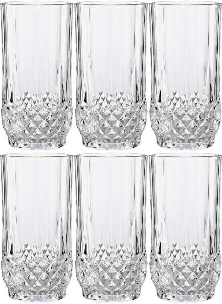 Cristal d'Arques 23225 Longchamp ECLAT Longdrinkbecher 280 ml, Glas, klar (6er Pack)