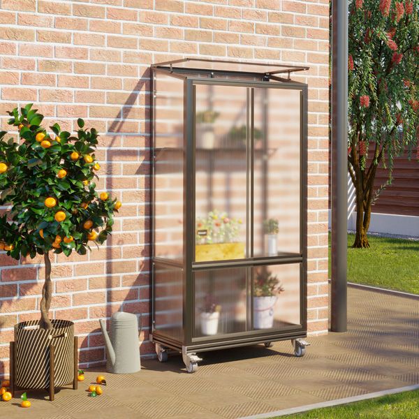 Vitavia Balkongewächshaus "Polis", schwarz,4 mm HKP mit Rollfundament