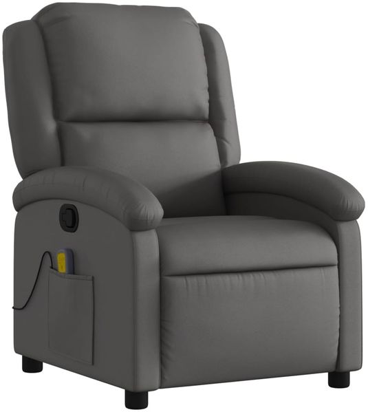 vidaXL Massagesessel Relaxsessel Echtleder Grau 3205473 Bild 3