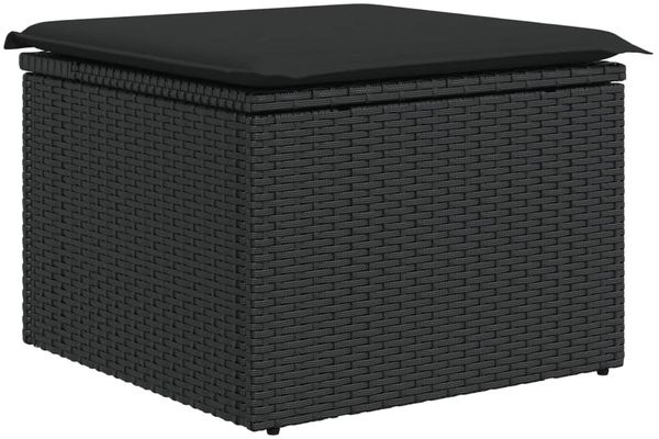vidaXL 5-tlg. Garten-Sofagarnitur mit Kissen Schwarz Poly Rattan 3255922 Bild 6